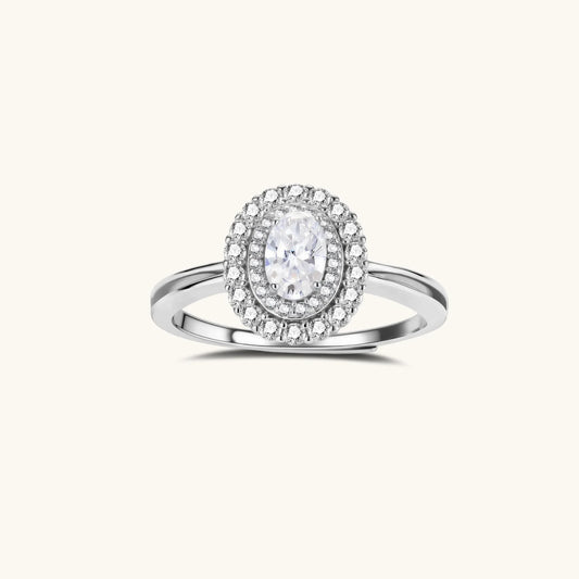 Double Halo Promise Moissanite Ring - nuara
