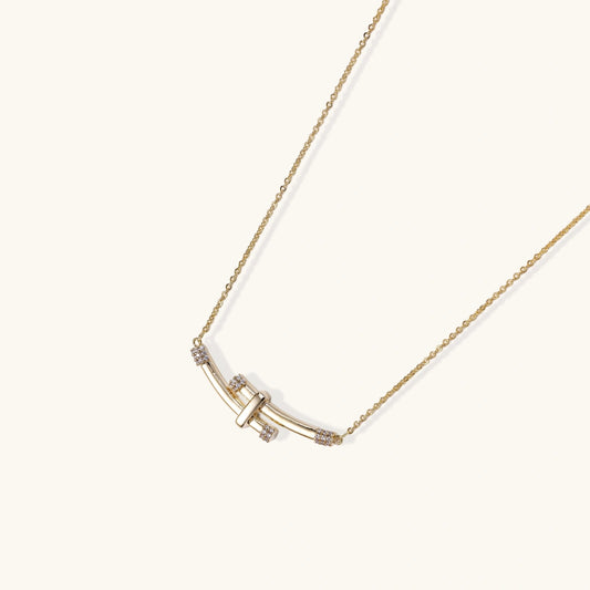 Bamboo Crystal Arc Necklace - nuara