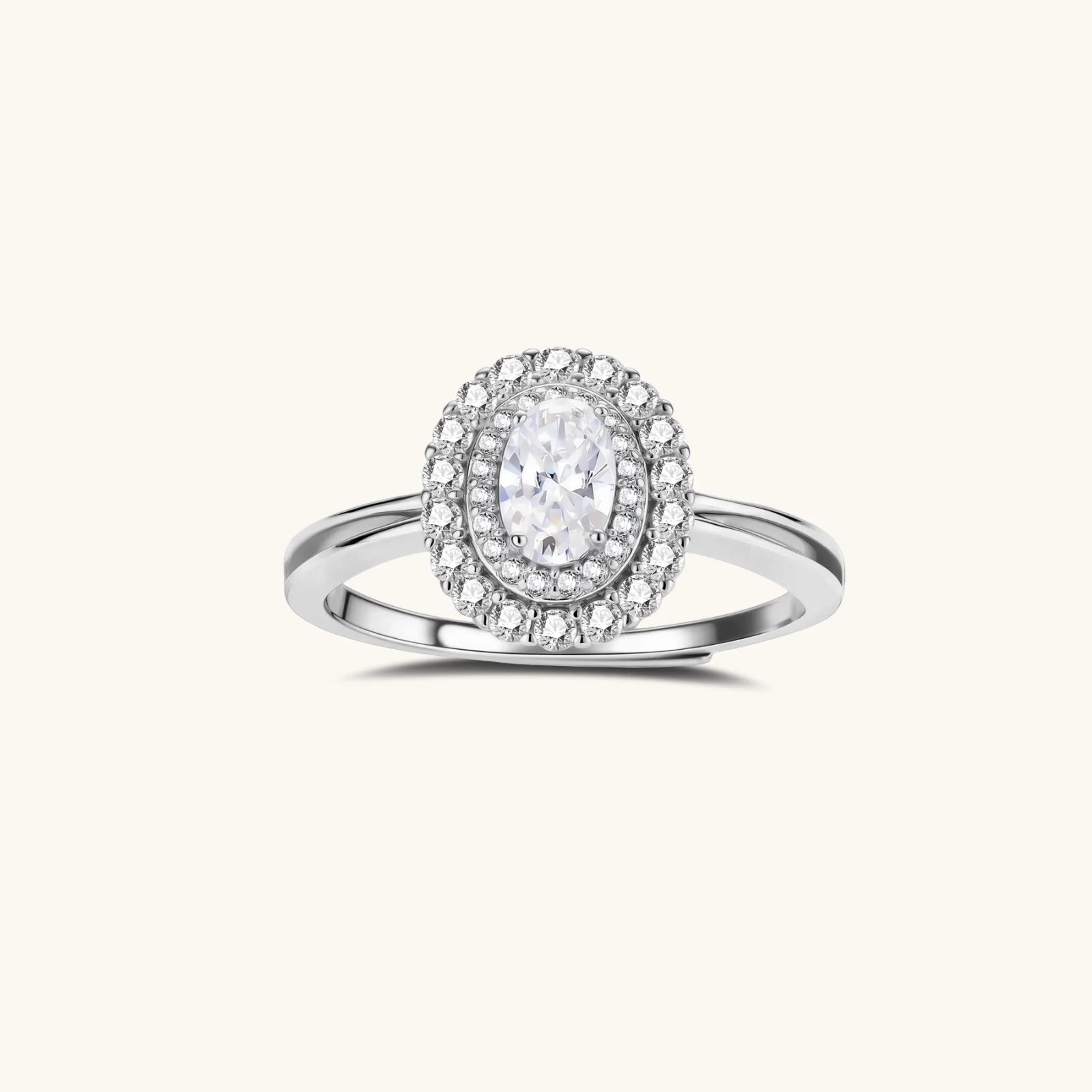 Double Halo Promise Moissanite Ring - nuara