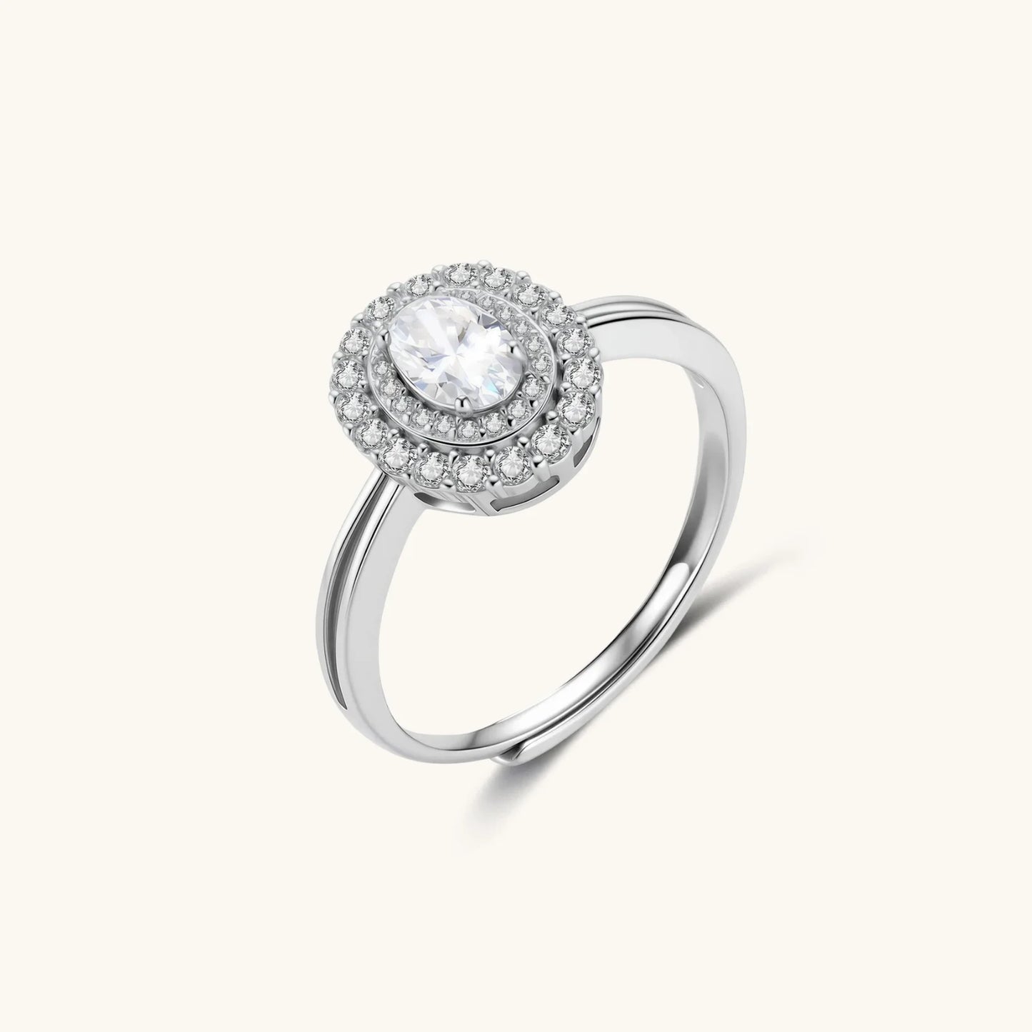 Double Halo Promise Moissanite Ring - nuara