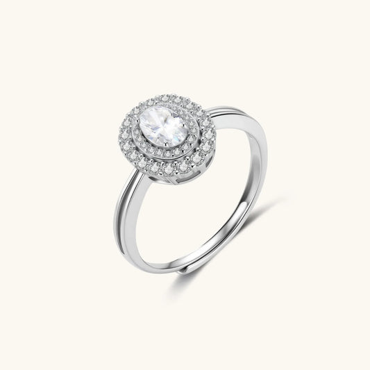 Double Halo Promise Moissanite Ring - nuara