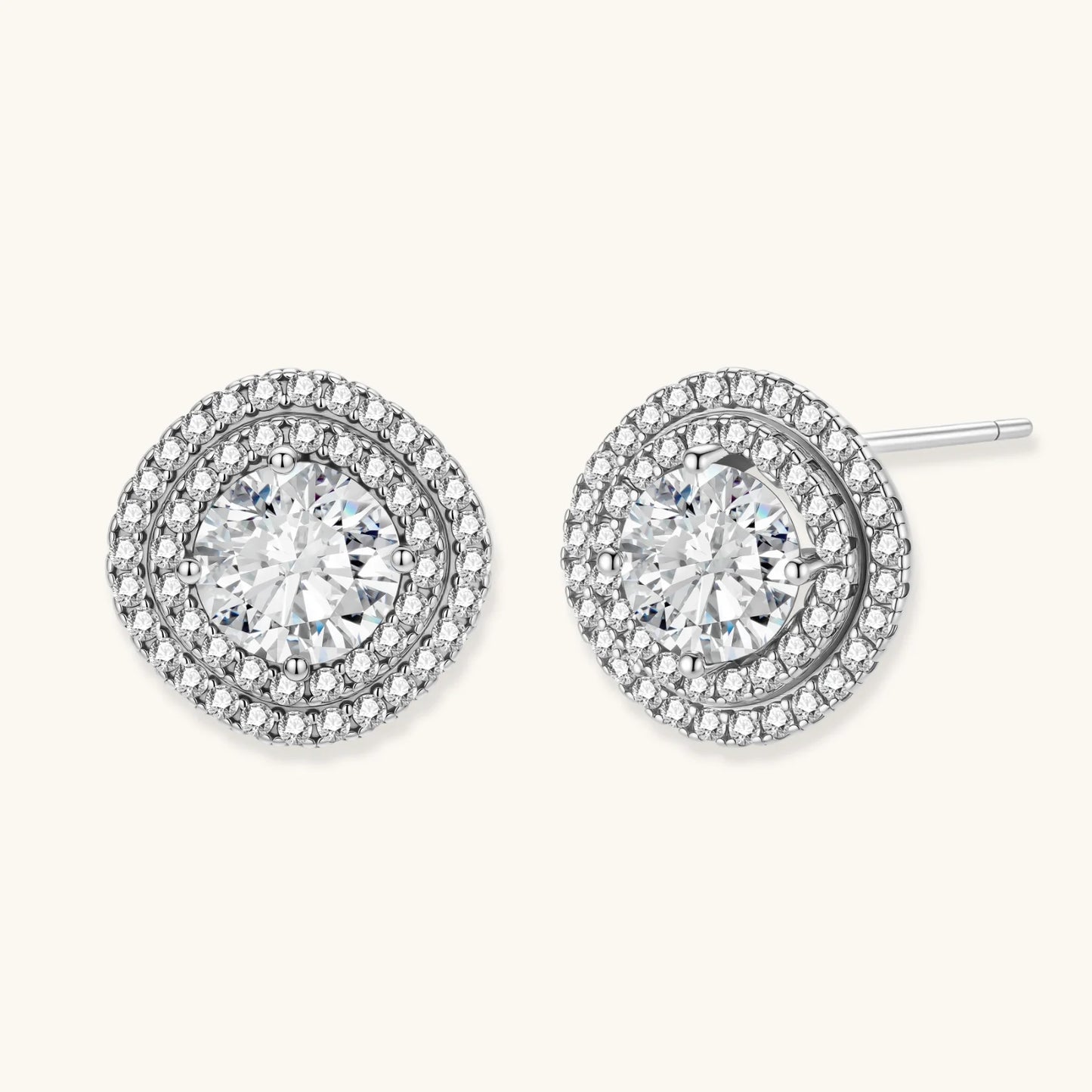Celestial Halo Moissanite Studs - nuara