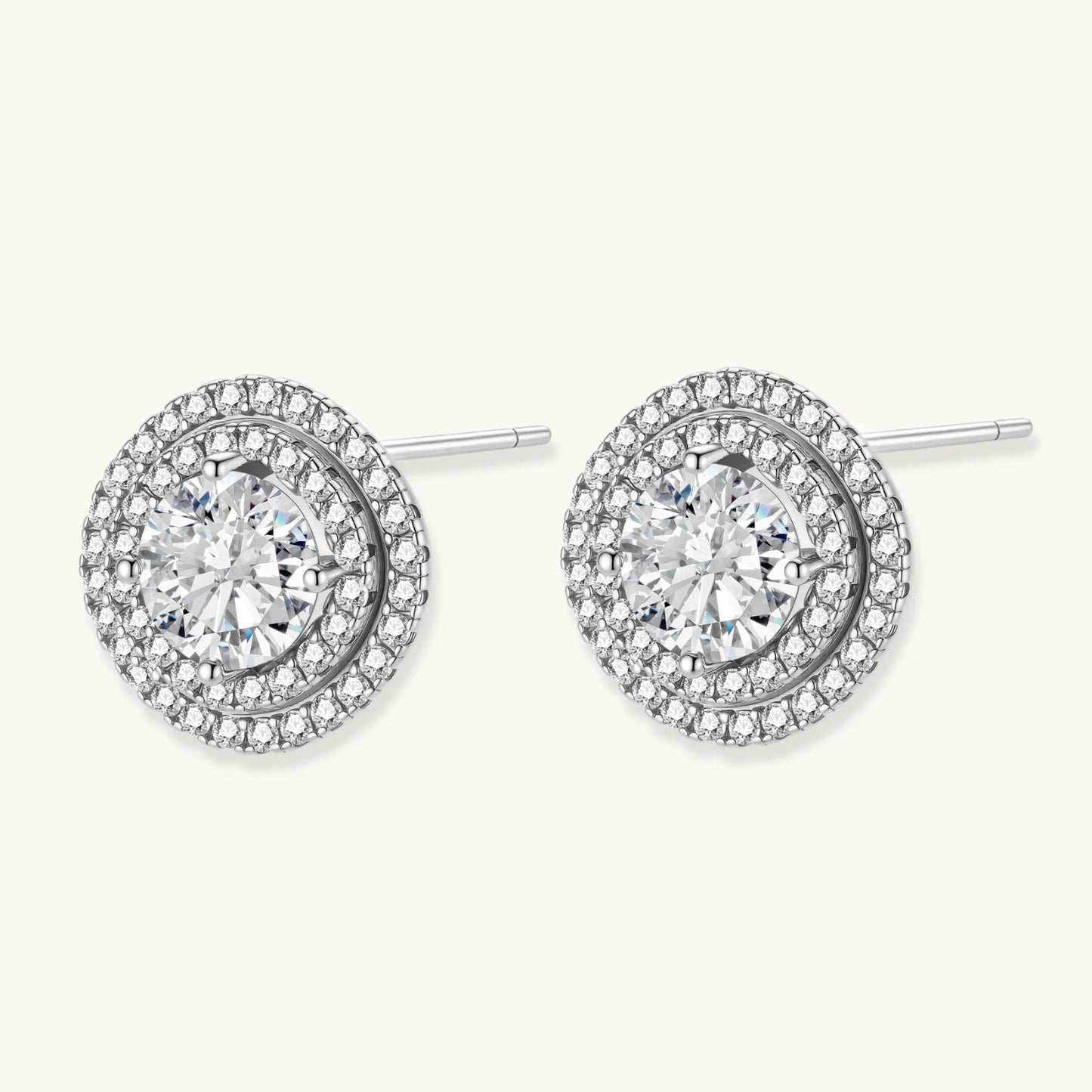 Celestial Halo Moissanite Studs - nuara