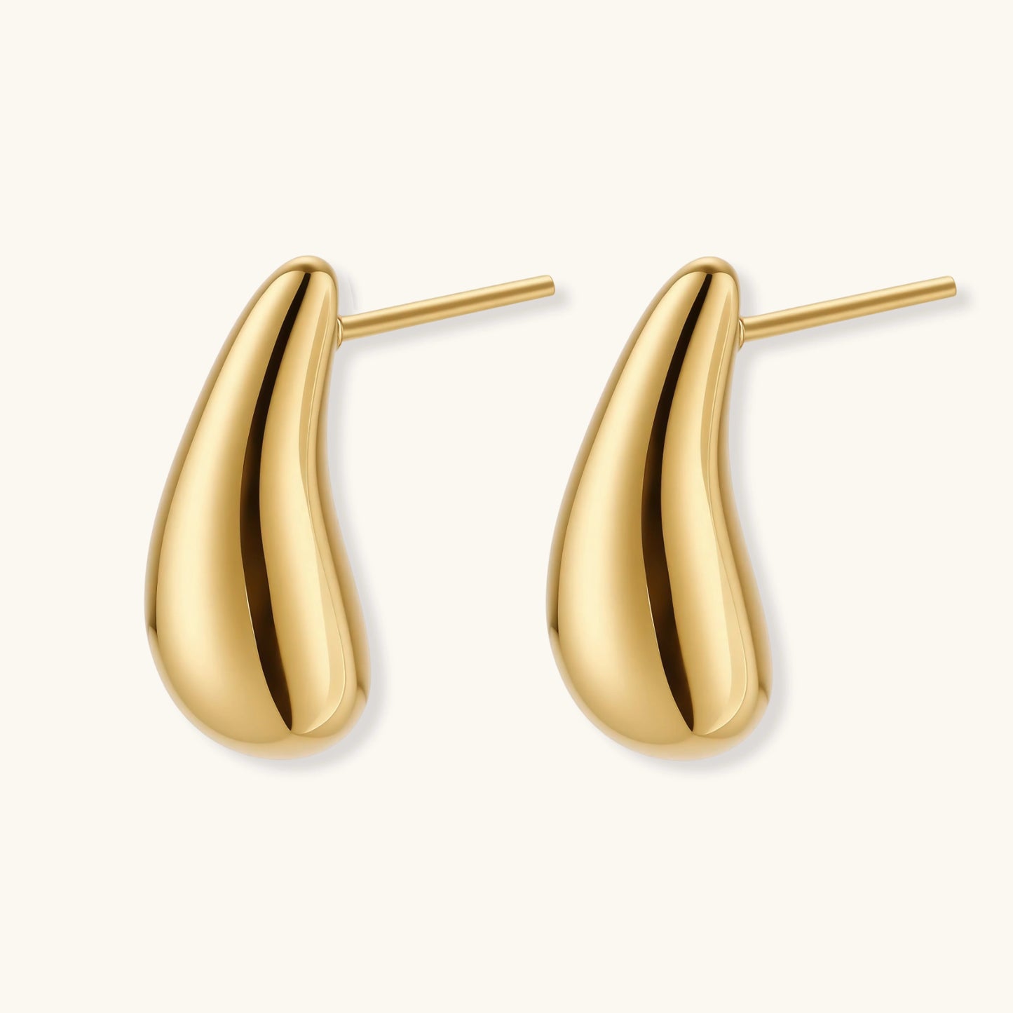 Golden Teardrop Studs - nuara