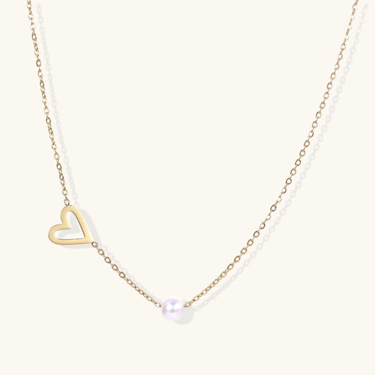 Pearl Heart Embrace Necklace - nuara