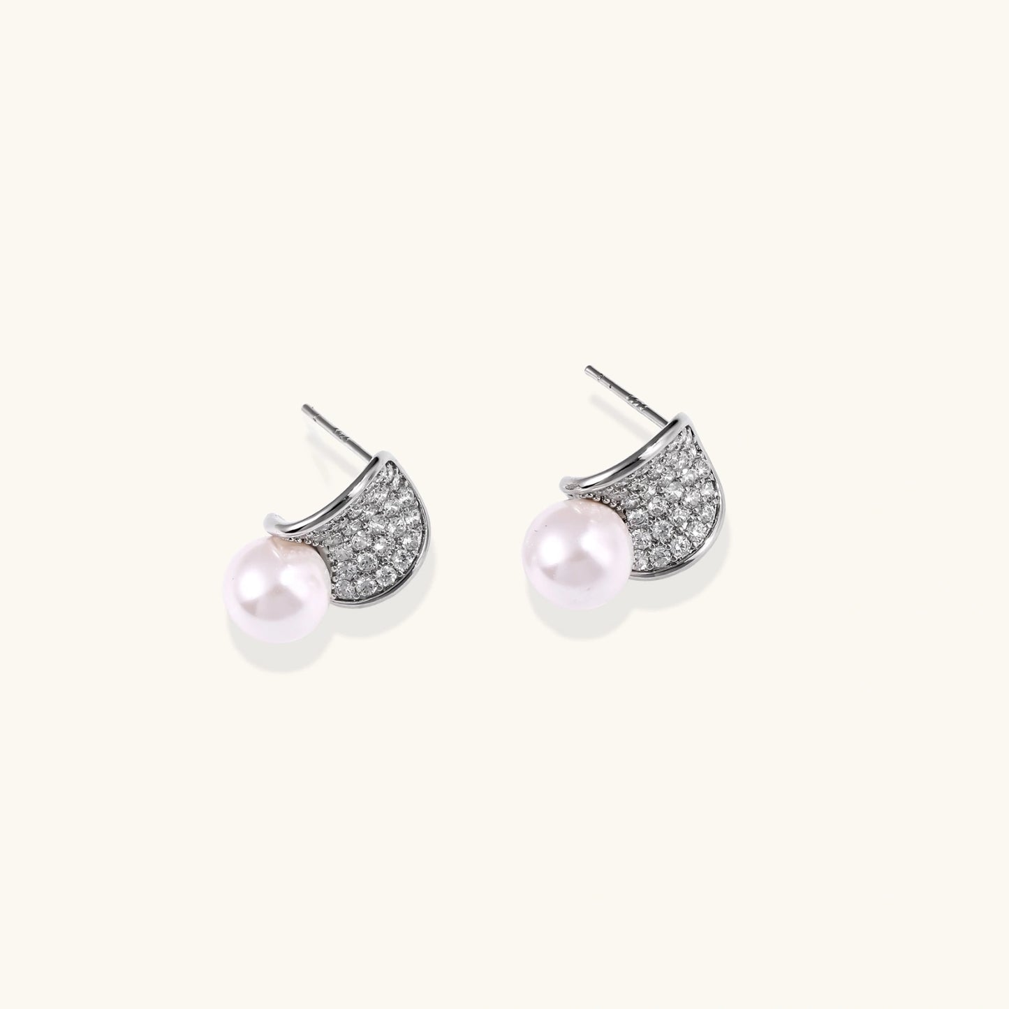 Luna Pearl Dome Studs - nuara