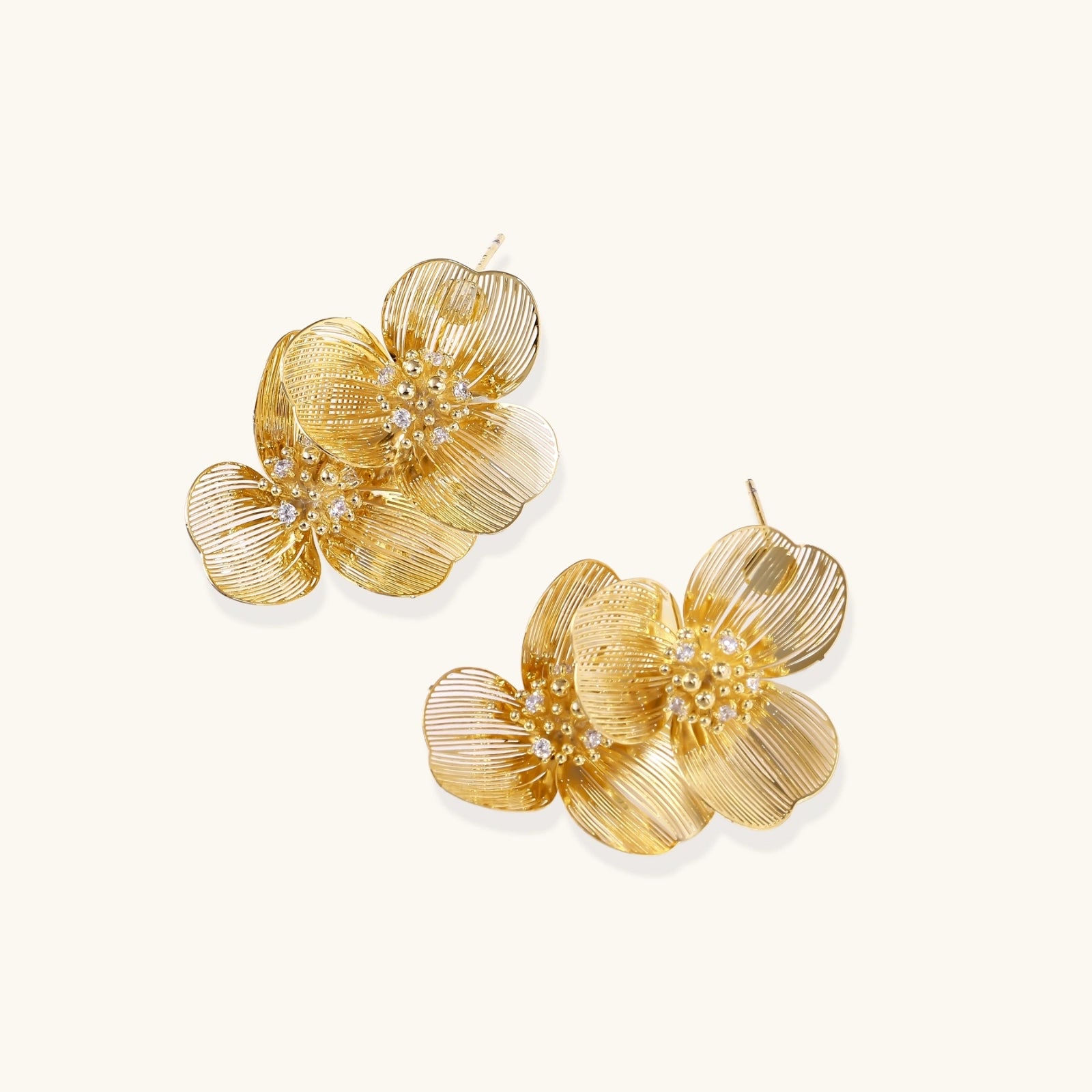 Golden Bloom Double Earrings - nuara