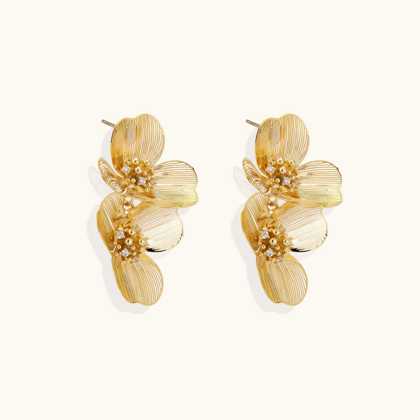 Golden Bloom Double Earrings - nuara