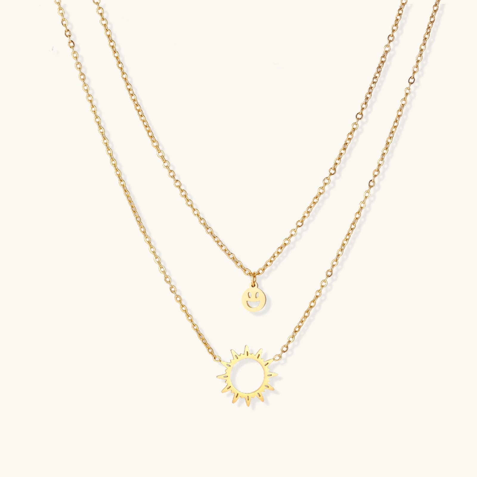 Sunshine Smiley Layered Necklace - nuara