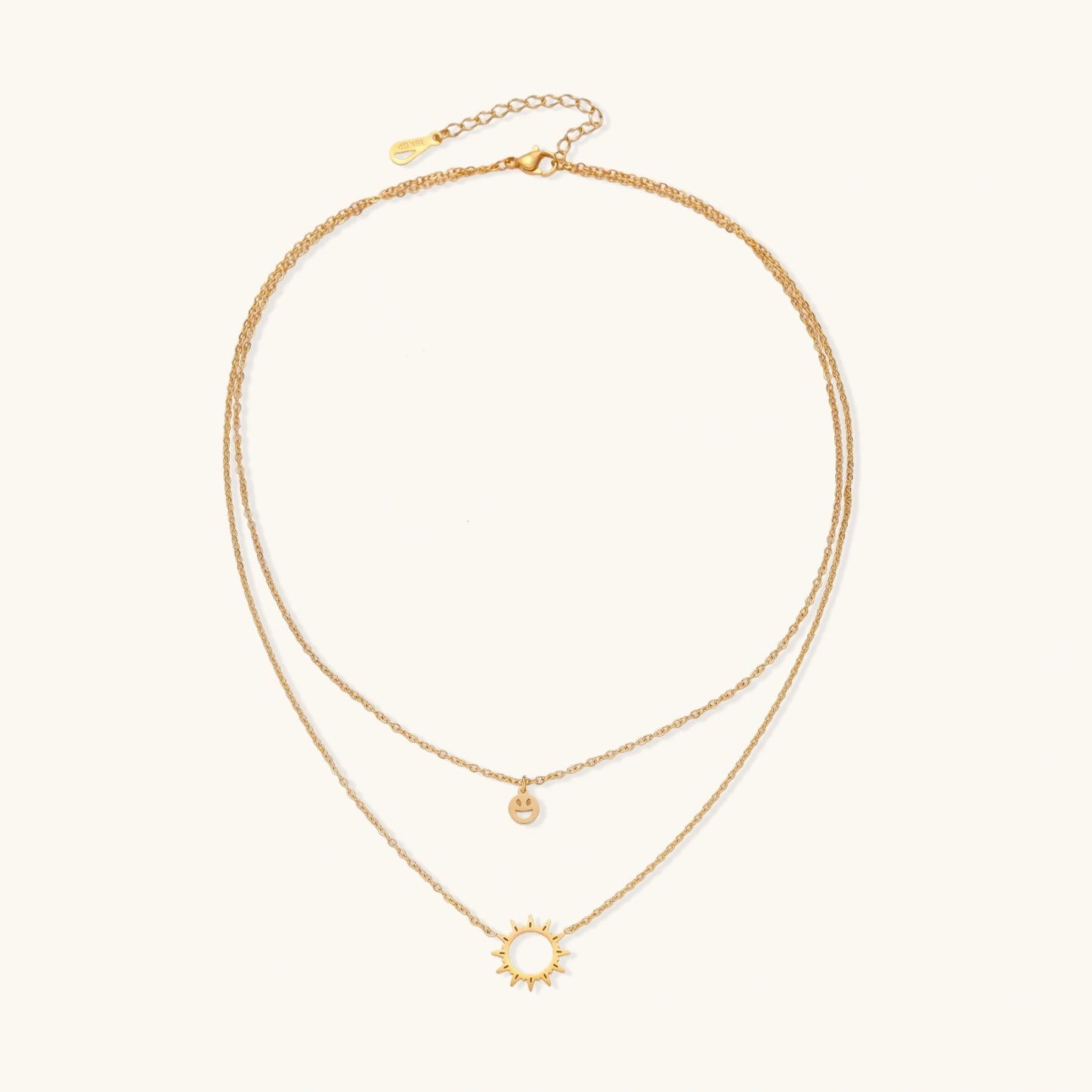 Sunshine Smiley Layered Necklace - nuara