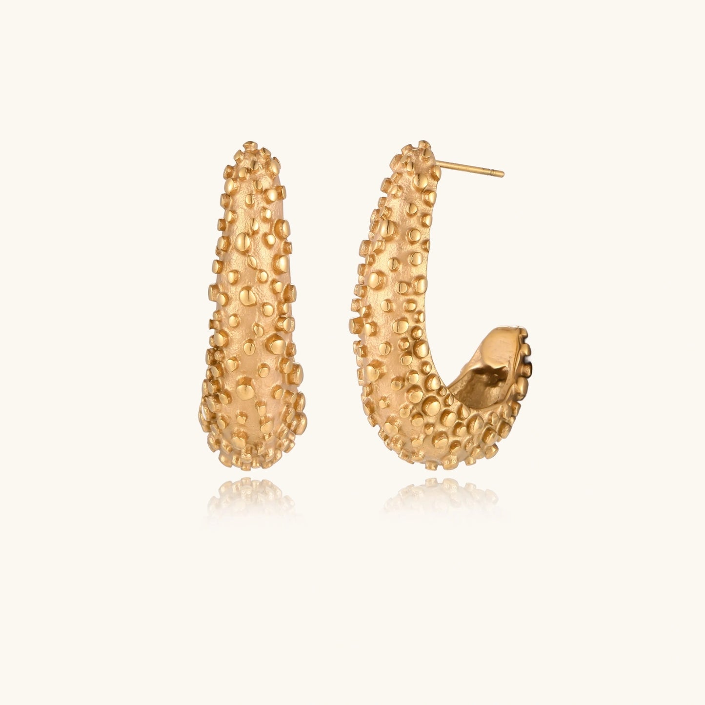 Textured Crescent Hoops - nuara