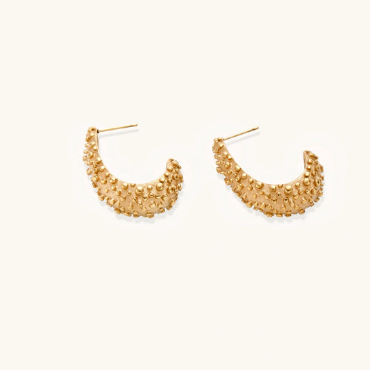 Textured Crescent Hoops - nuara