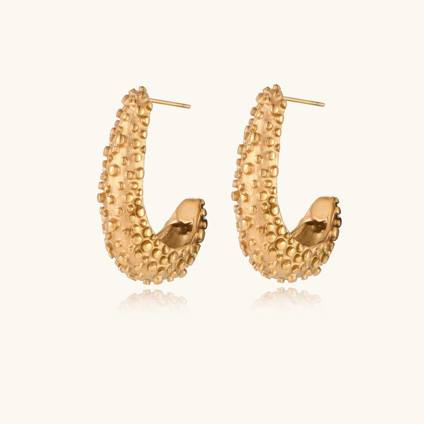Textured Crescent Hoops - nuara