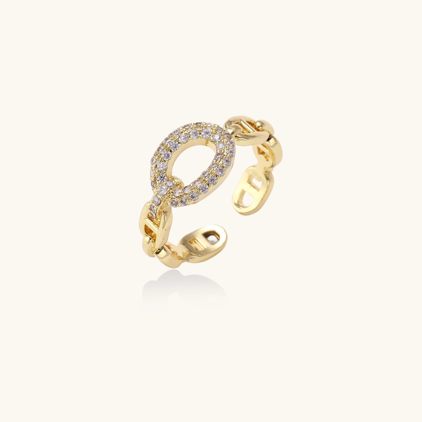 Golden Chain Statement Ring - nuara