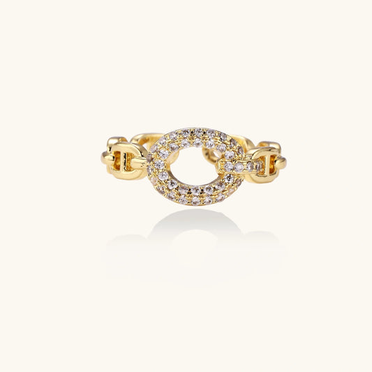 Golden Chain Statement Ring - nuara