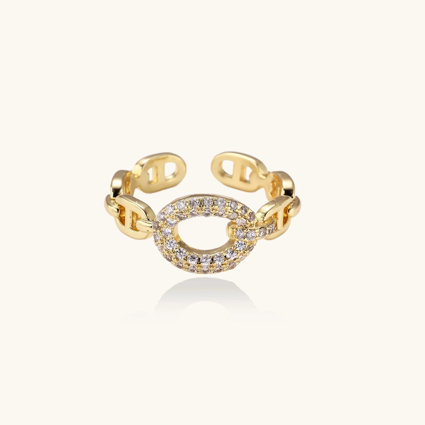 Golden Chain Statement Ring - nuara