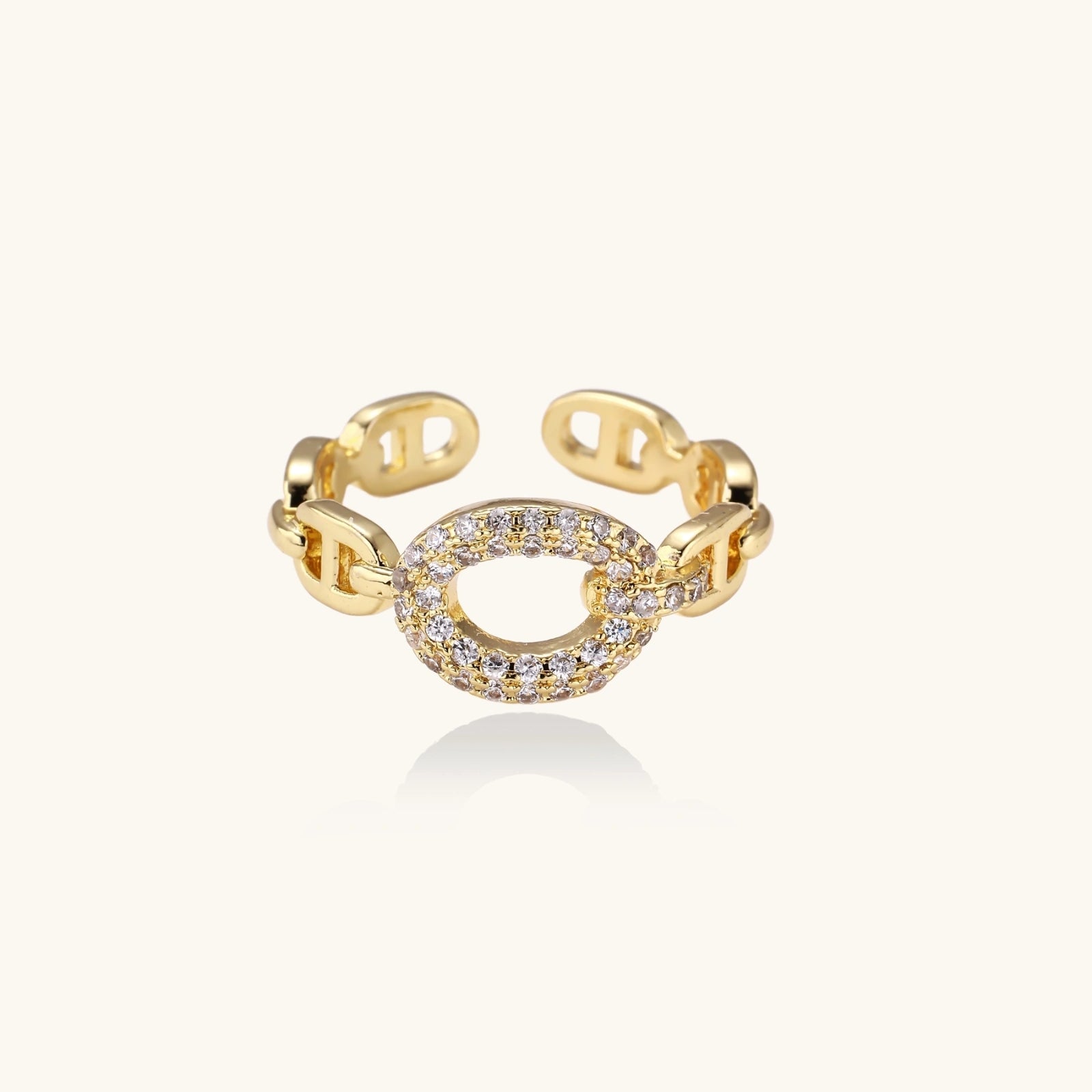 Golden Chain Statement Ring - nuara