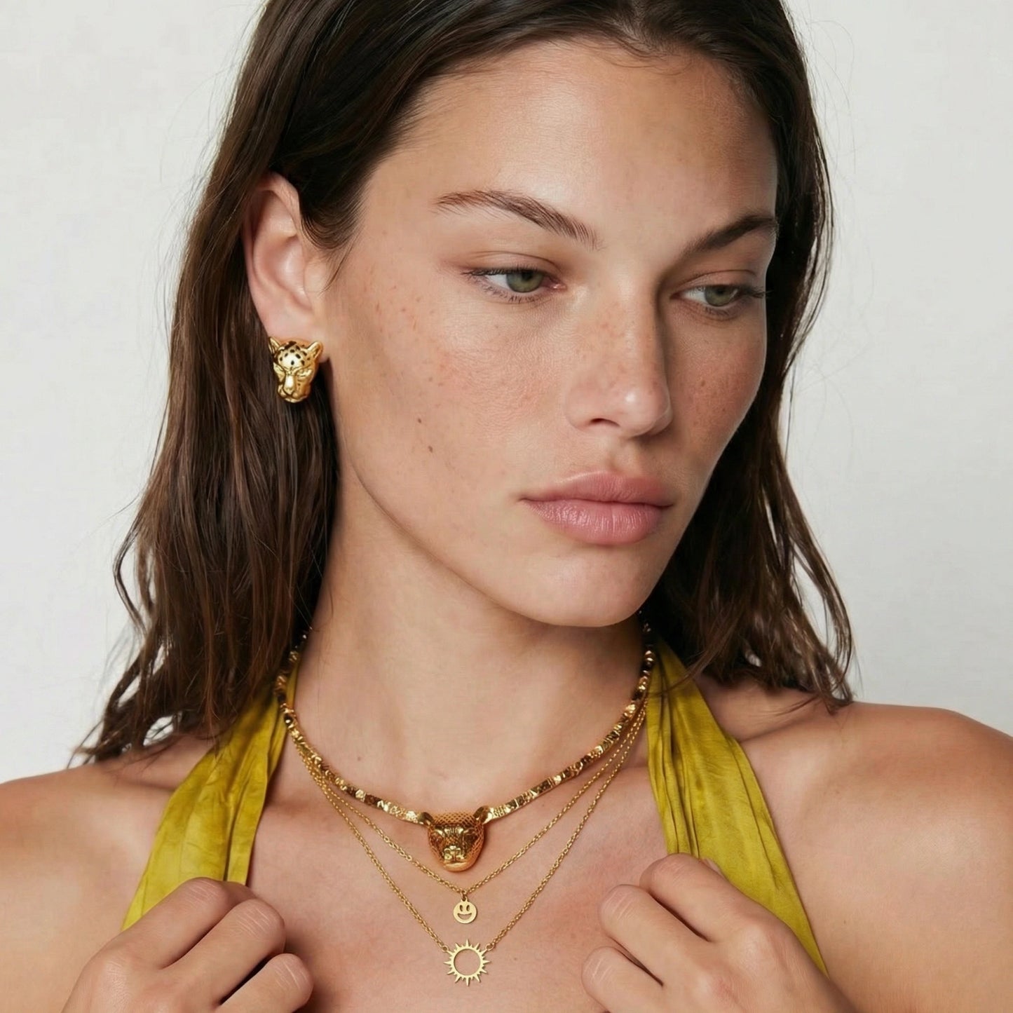 Sunshine Smiley Layered Necklace - nuara